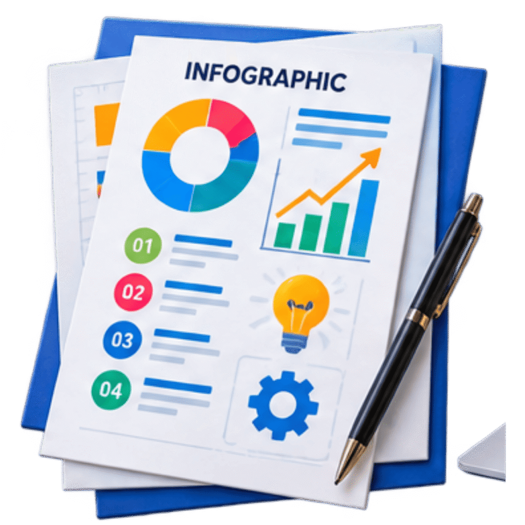 Infographic design for presenting information data and marketing messages visually