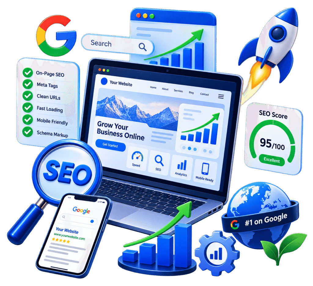 SEO friendly website development designed for better search visibility